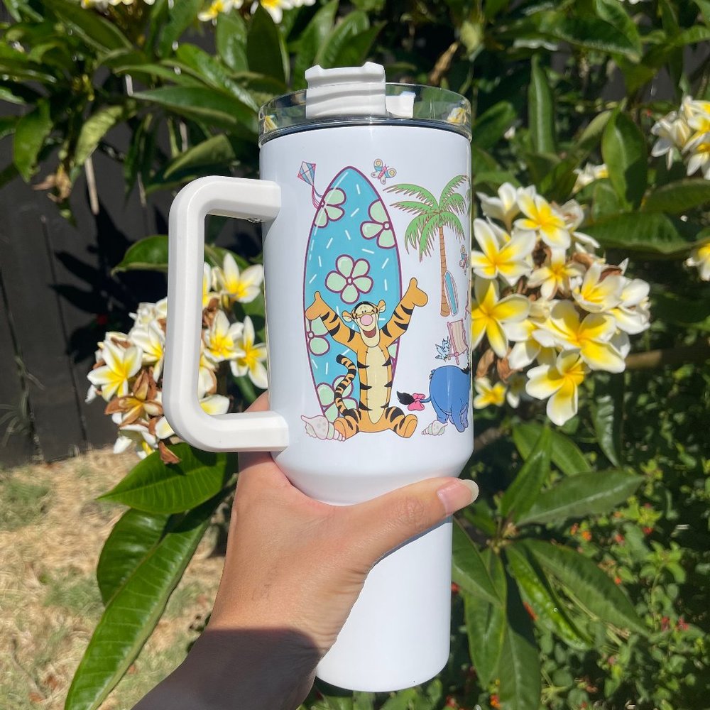 Disney Winnie the Pooh Beach Surfboard Brand  40 oz Tumbler double wall stainles - Picture 5 of 6